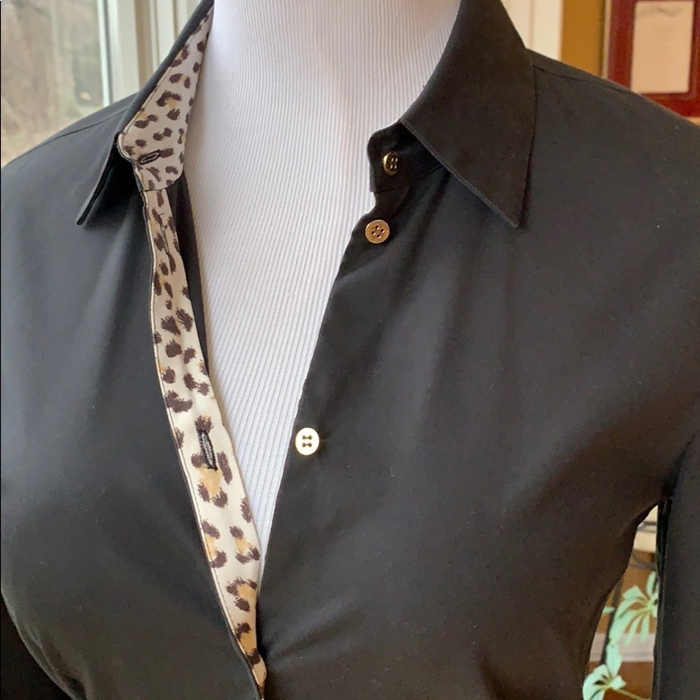 ROBERTO CAVALLI BLACK FITTED BLOUSE S/S